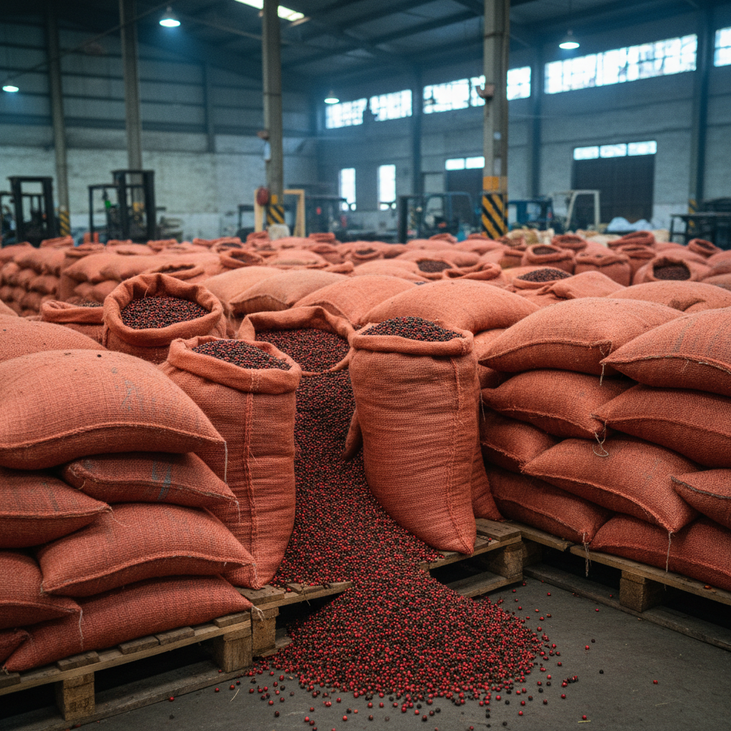 Dark Red Pepper Sacks Warehouse
