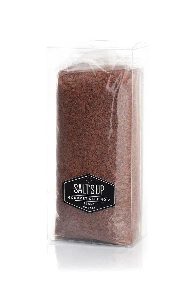 Coarse Alaea gourmet salt in clear packaging, sold by Spice n Slice Market
