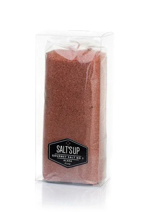 Salt's Up Alaea fine gourmet salt packaged in a clear box, premium spice at Spice n Slice Market