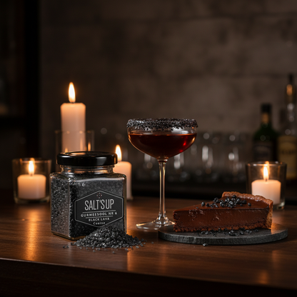 Black Lava Salt Cocktail with Product