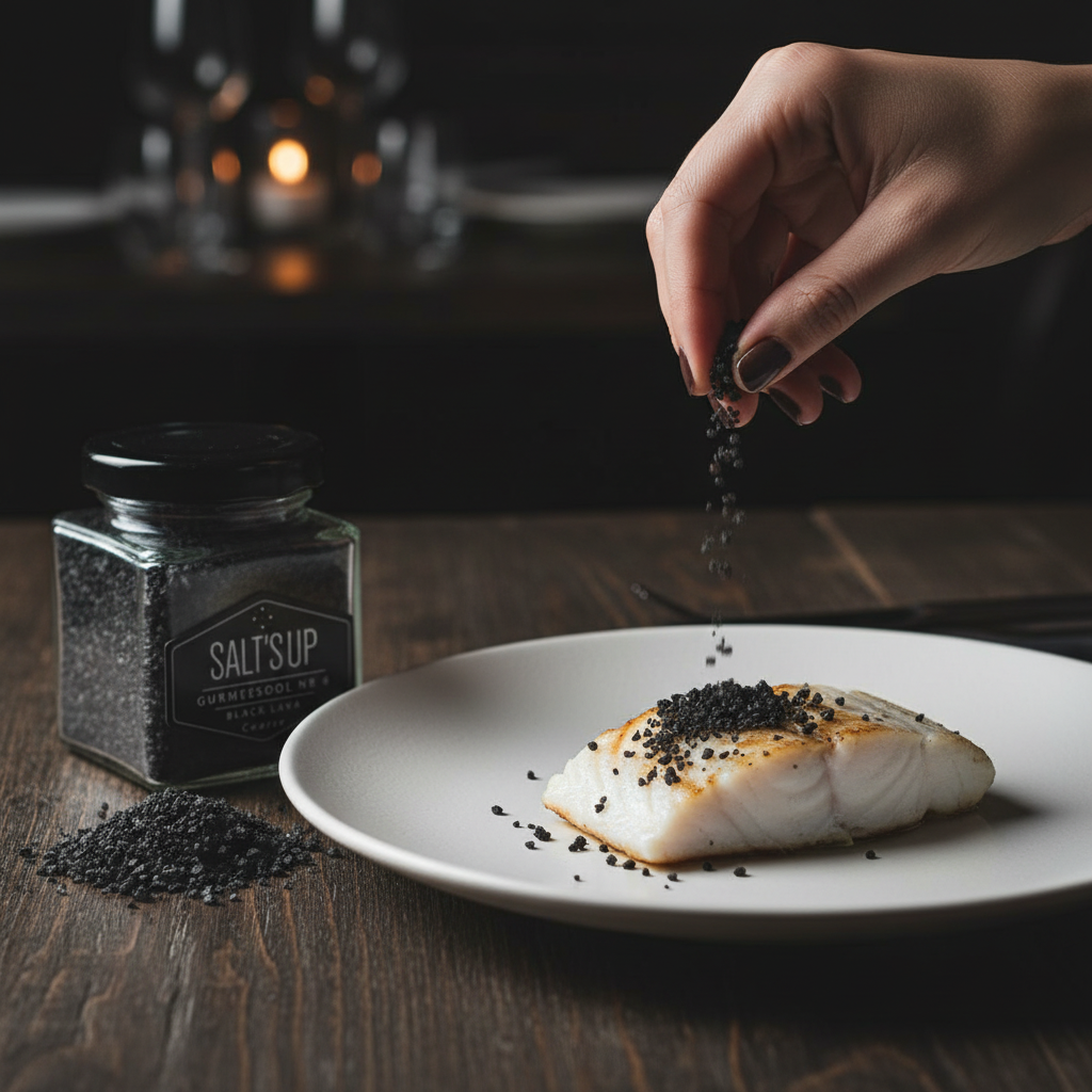 Black Lava Salt Plating with Product