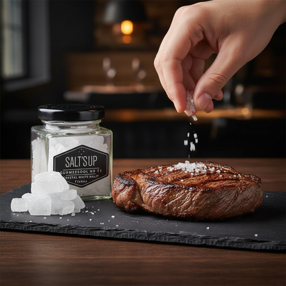 Crystal White Salt Diamonds Steak