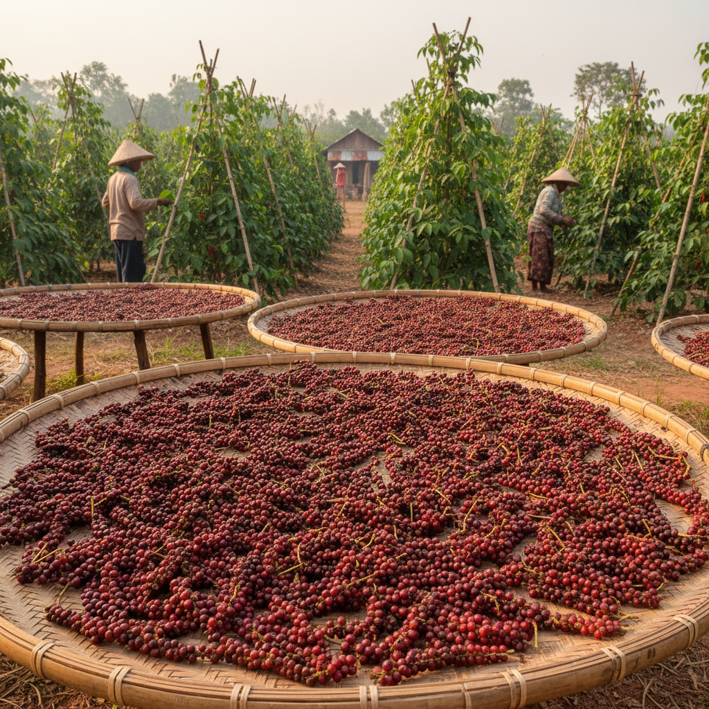 Dark Red Pepper Rural Farm