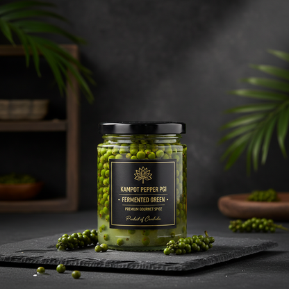Fresh Green Fermented Kampot Pepper - Jar Shot