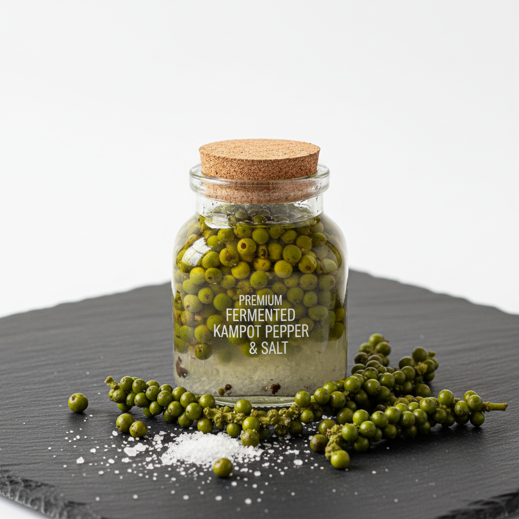 Green Fermented Kampot Pepper with Salt
