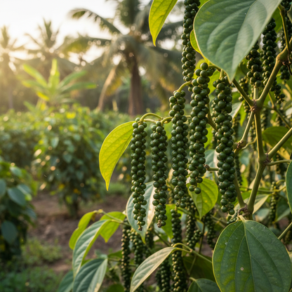 Green Pepper on Vine
