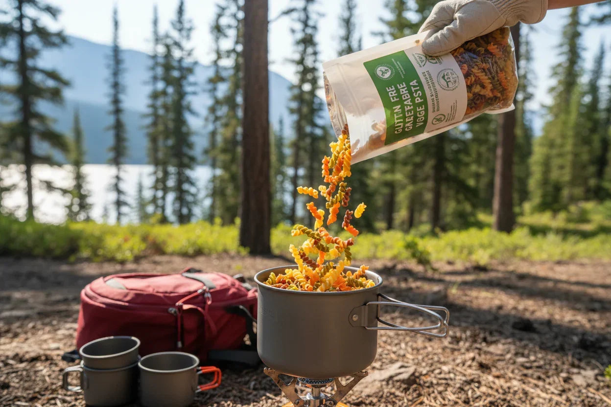 Gluten Free Garden Vegetable Pasta Action - Trail Preparation