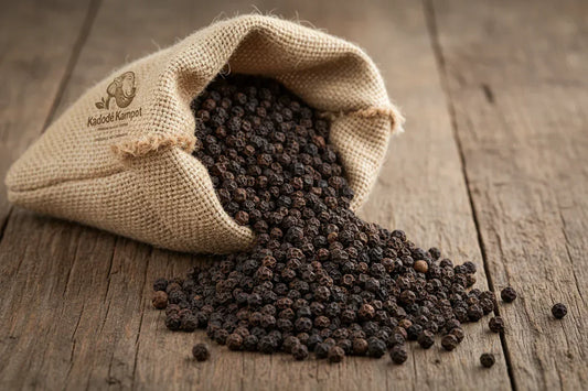 Kadodé Kampot Black Pepper 10kg Burlap Sack