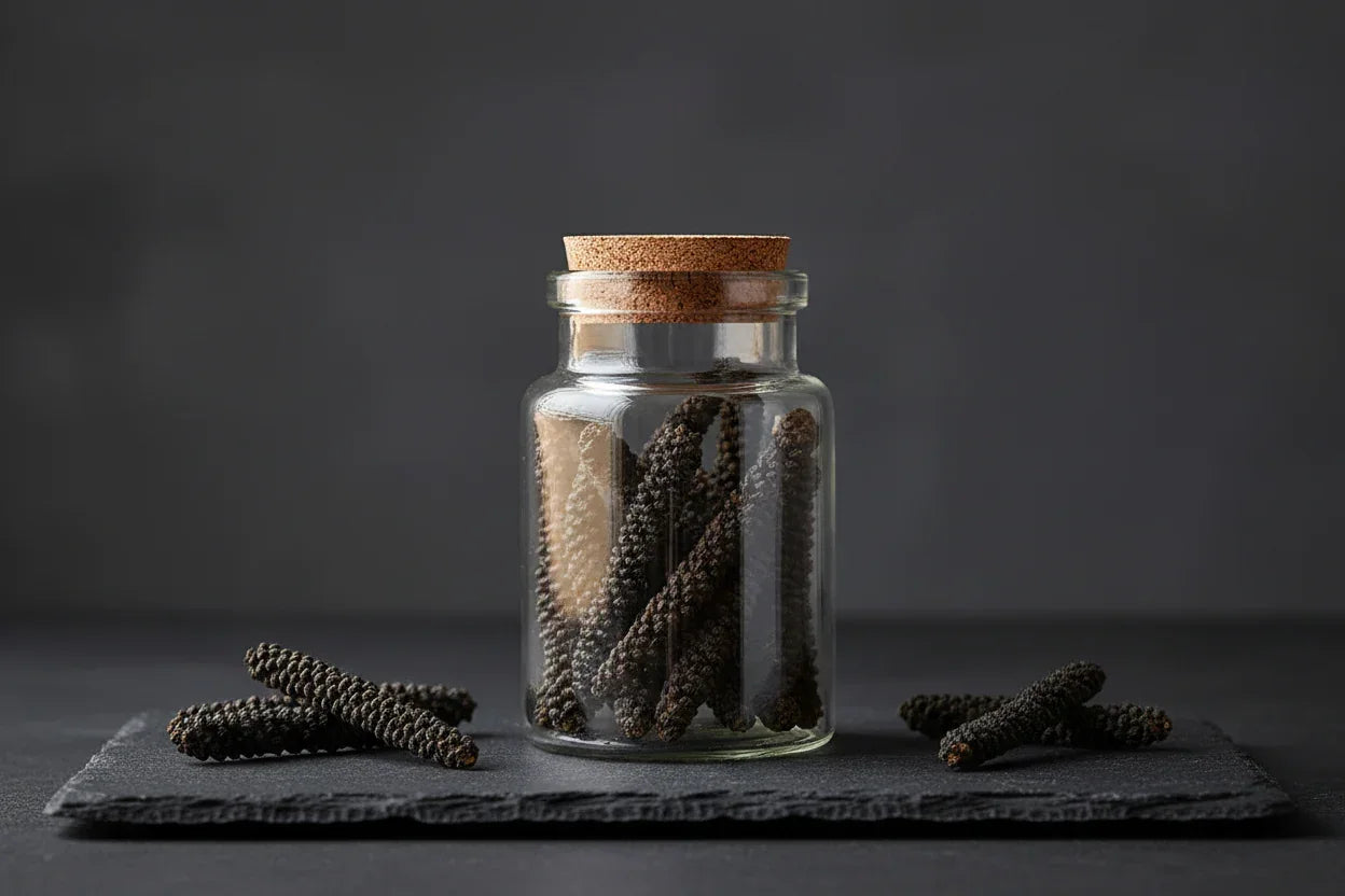 Long Pepper in Glass Jar