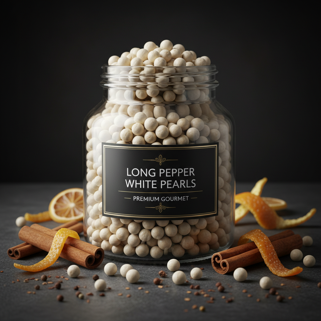 Long Pepper White Pearls - Jar Shot