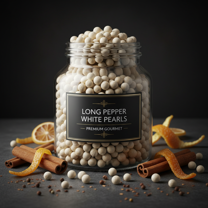 Long Pepper White Pearls - Jar Shot