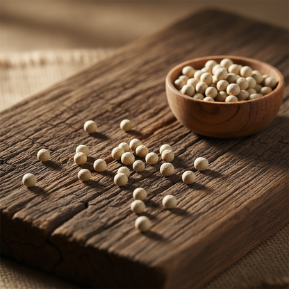 Long Pepper White Pearls - Wooden Board