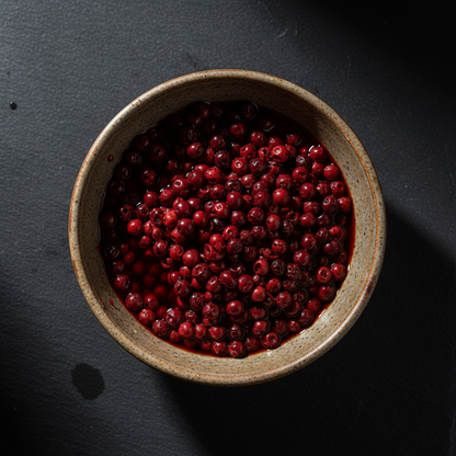 Mix Red Fermented Kampot Pepper - Overhead Bowl
