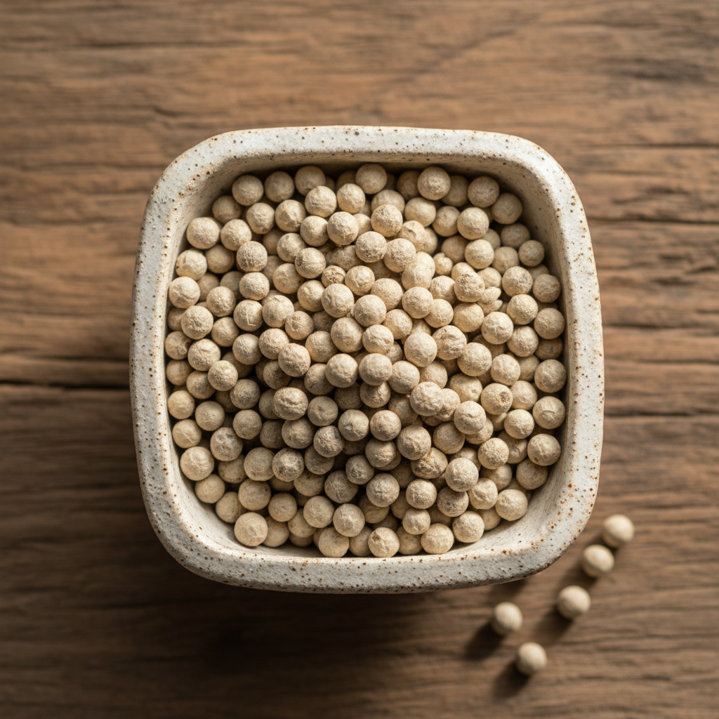 Organic Kampot White Pepper in Bowl