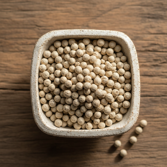 Organic Kampot White Pepper in Bowl