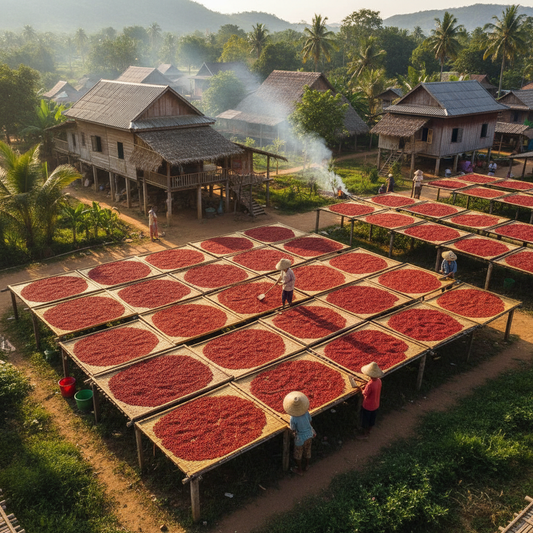 Organic Red Pepper Drying