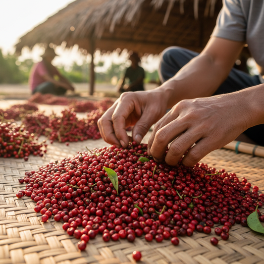 Organic Red Pepper Farmer Hands