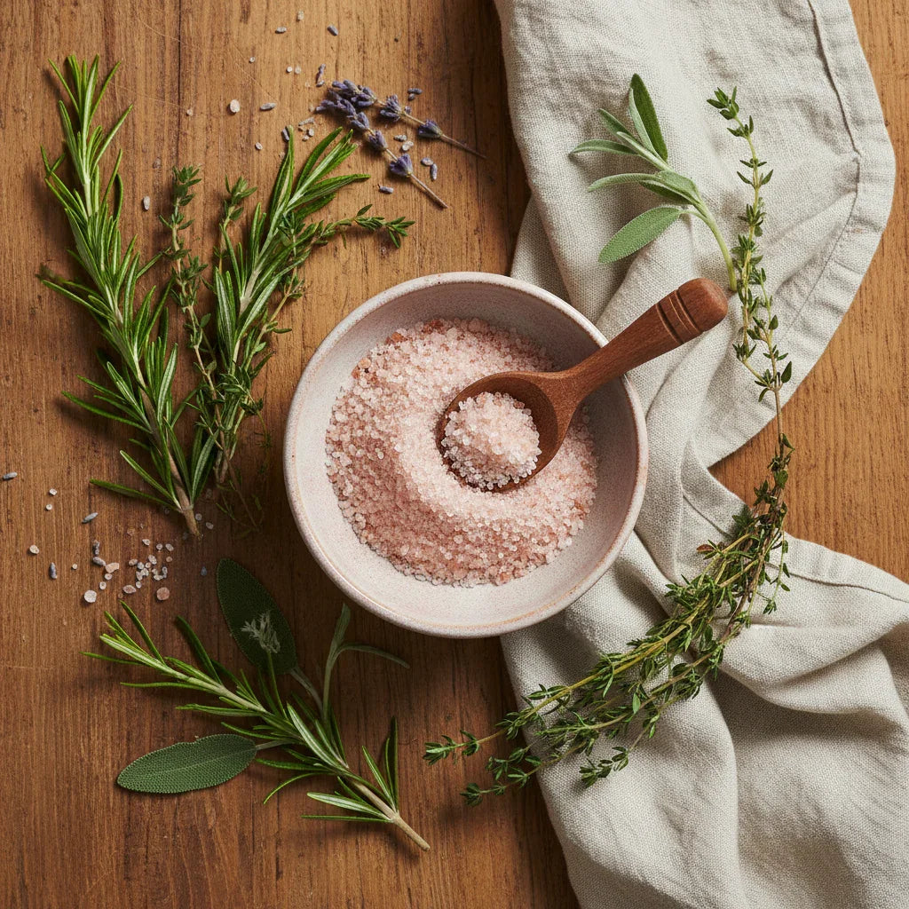 Pink Salt Flat Lay Styling