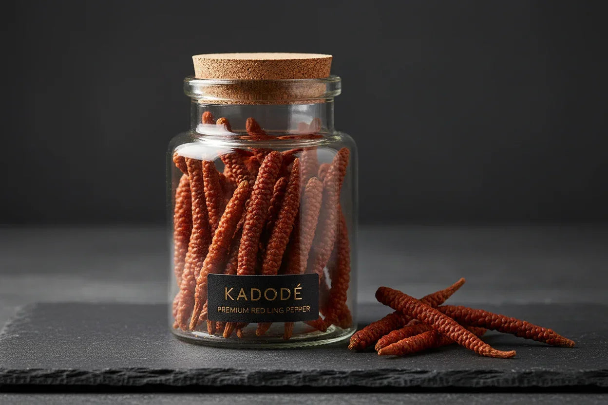 Red Long Pepper Glass Jar