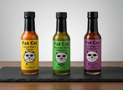 Wholesale Fat Cat Hot Sauce Trio - Professional Product Photography