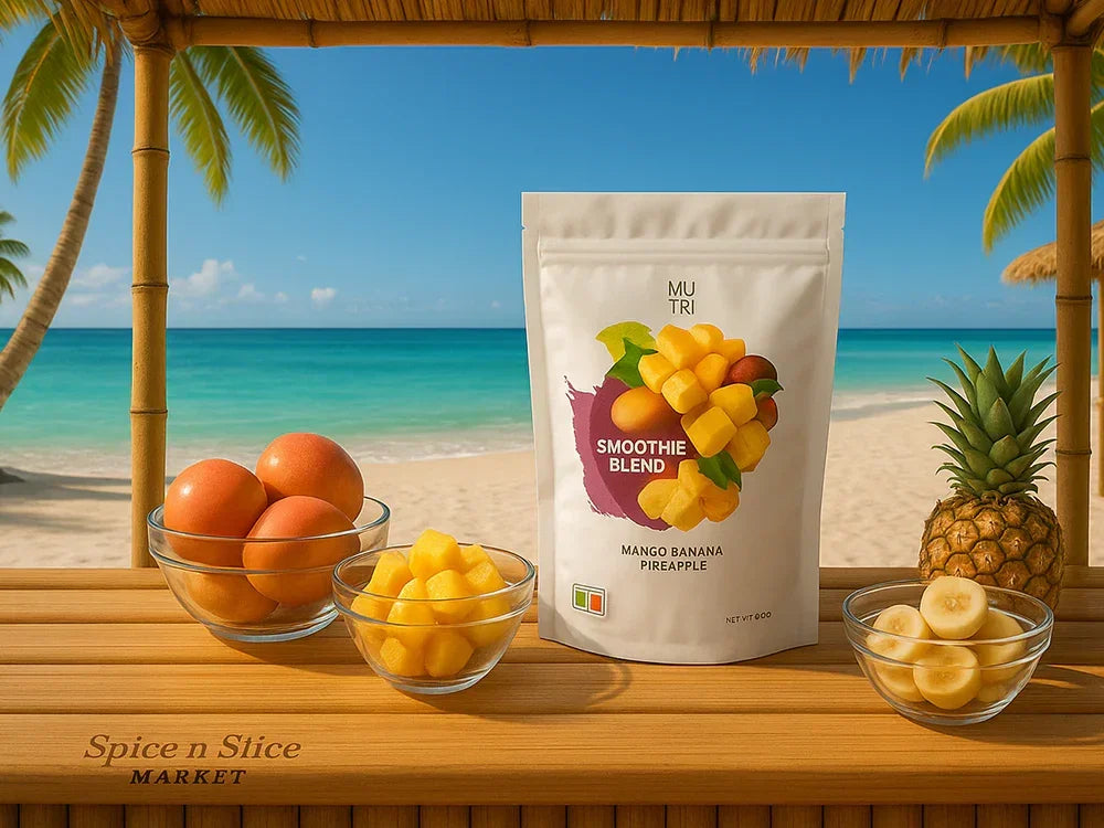 Tropical smoothie blend - freeze dried banana mango pineapple mix